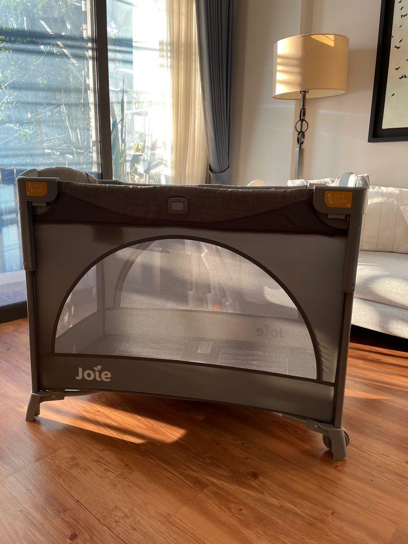 Joie Portable Playpen (Category: Infant Playtime) located in Mandaluyong City. Submitted by declutterila (Listing ID 1164446297, Image 1). Description: Collapsible play pen by Joie. This is great for traveling cause its very easy to set up and pack away. My cousin uses a similar one as a portable bed for her baby boy who moves around alot while sleeping. This was a gift and barely used cause our baby preferred her crib for sleeping and floor pen 