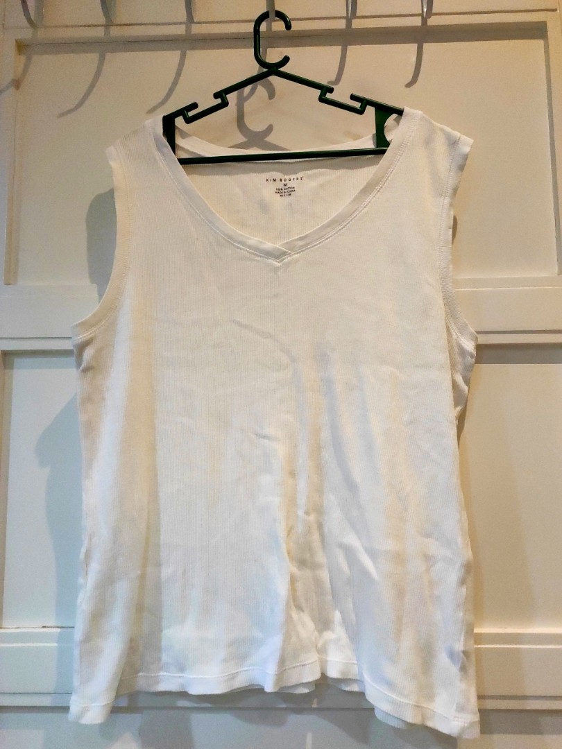 Kim rogers sleeves white authentic, Women's Fashion, Tops, Sleeveless on Carousell