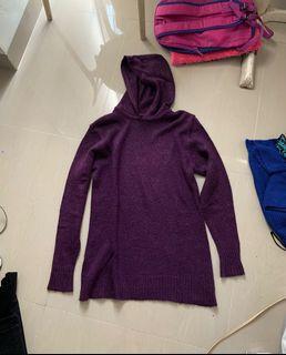 knitted purple hoodie