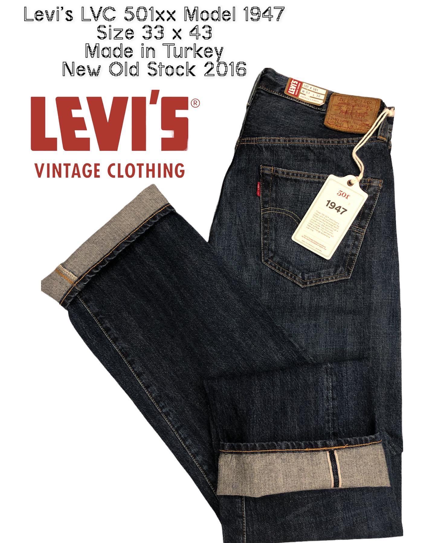 LEVIS LVC 501XX BIG E SELVEDGE MODEL 1947 SIZE 33 MADE IN TURKIYE, Men's  Fashion, Bottoms, Jeans on Carousell
