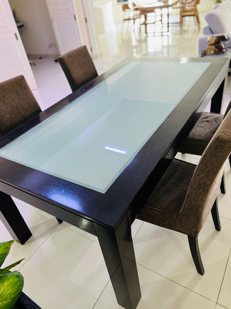 Frosted glass store top dining table