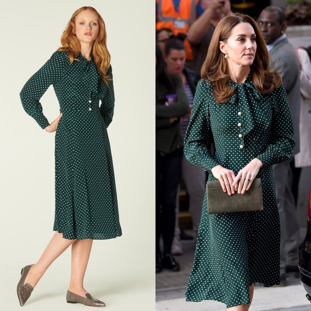 Lk bennett green polka dot dress cheap