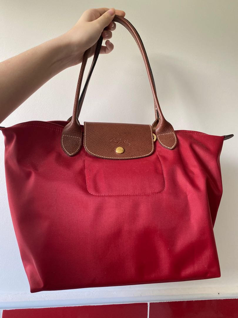 Longchamp red handbag cheap