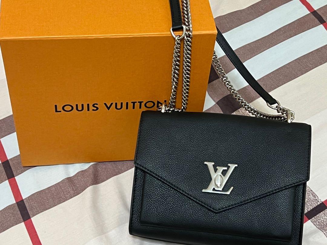 Louis Vuitton Black Soft Grained Calfskin Mylockme Chain Bag BB