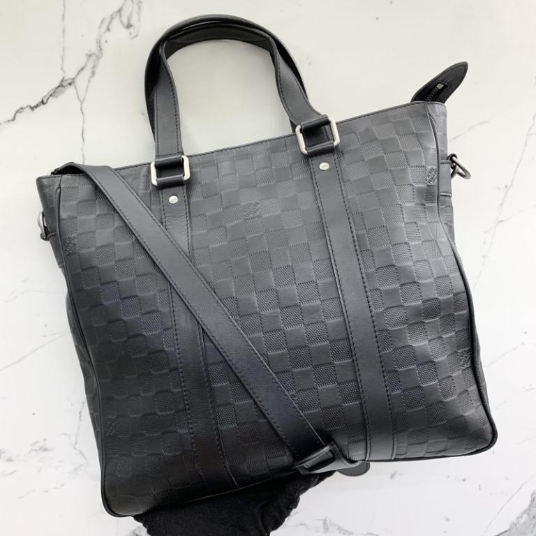 Louis Vuitton LV Dark gray/ black leather Damier Infini pocket