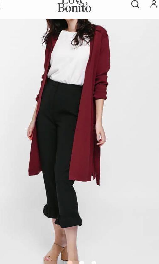 Red longline new arrivals cardigan