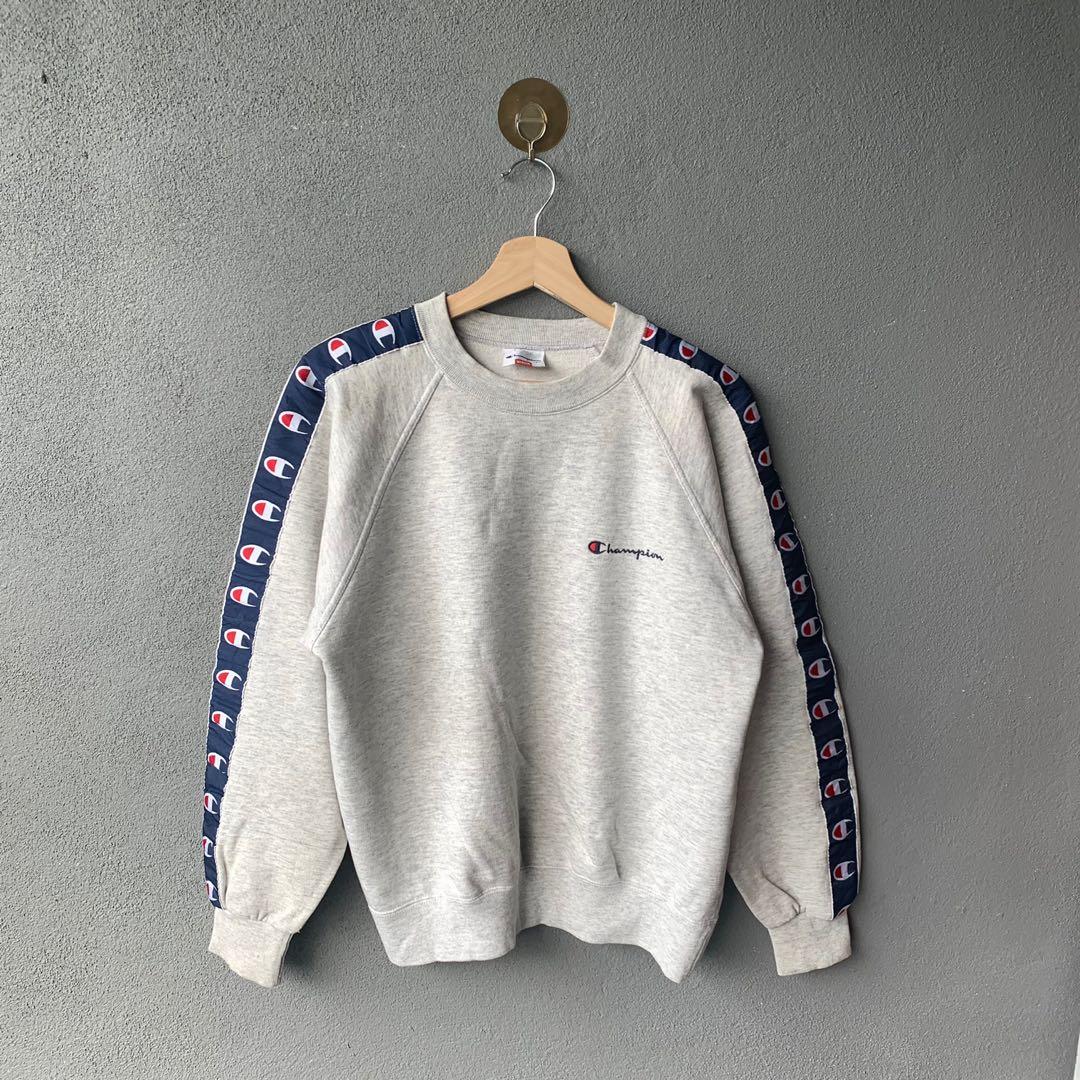 M Vintage Champion Side Tape Sweatshirt Women s Fashion