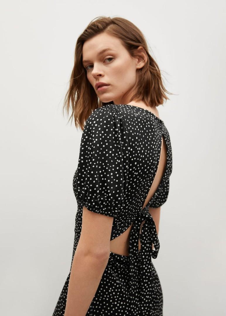 Mango black hotsell polka dot dress