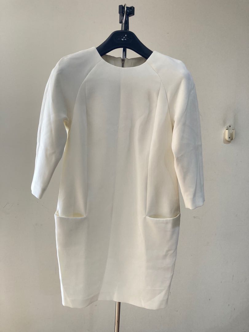Massimo Dutti 乳白色氣質洋裝 她的時尚 洋裝在旋轉拍賣