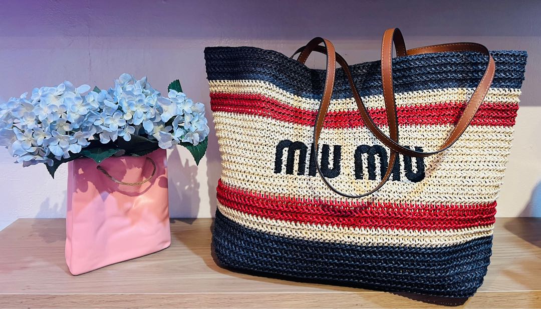 Miu Miu Rattan Native Tote Bag, Luxury, Bags & Wallets on Carousell