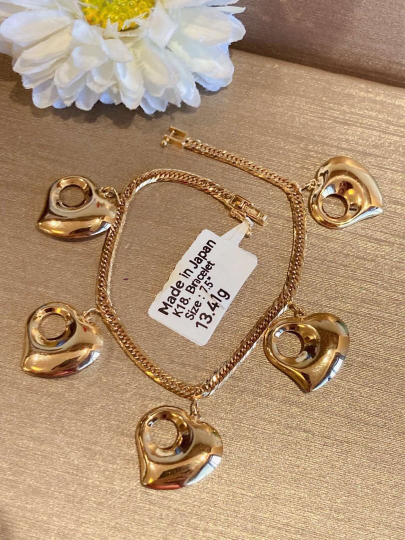 高価値セリー gold k18japan アクセサリー heart bracelet monaca ...