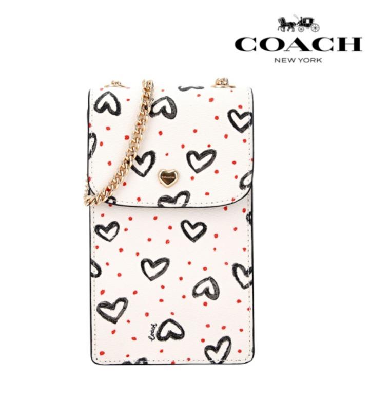 New Coach Original Phone Bag NORTH/SOUTH CROSSBODY WITH CRAYON HEARTS PRINT  Crossbody Shoulder Sling Bag For Women Come With Complete Set Suitable for  Gift, Luxury, Bags & Wallets on Carousell