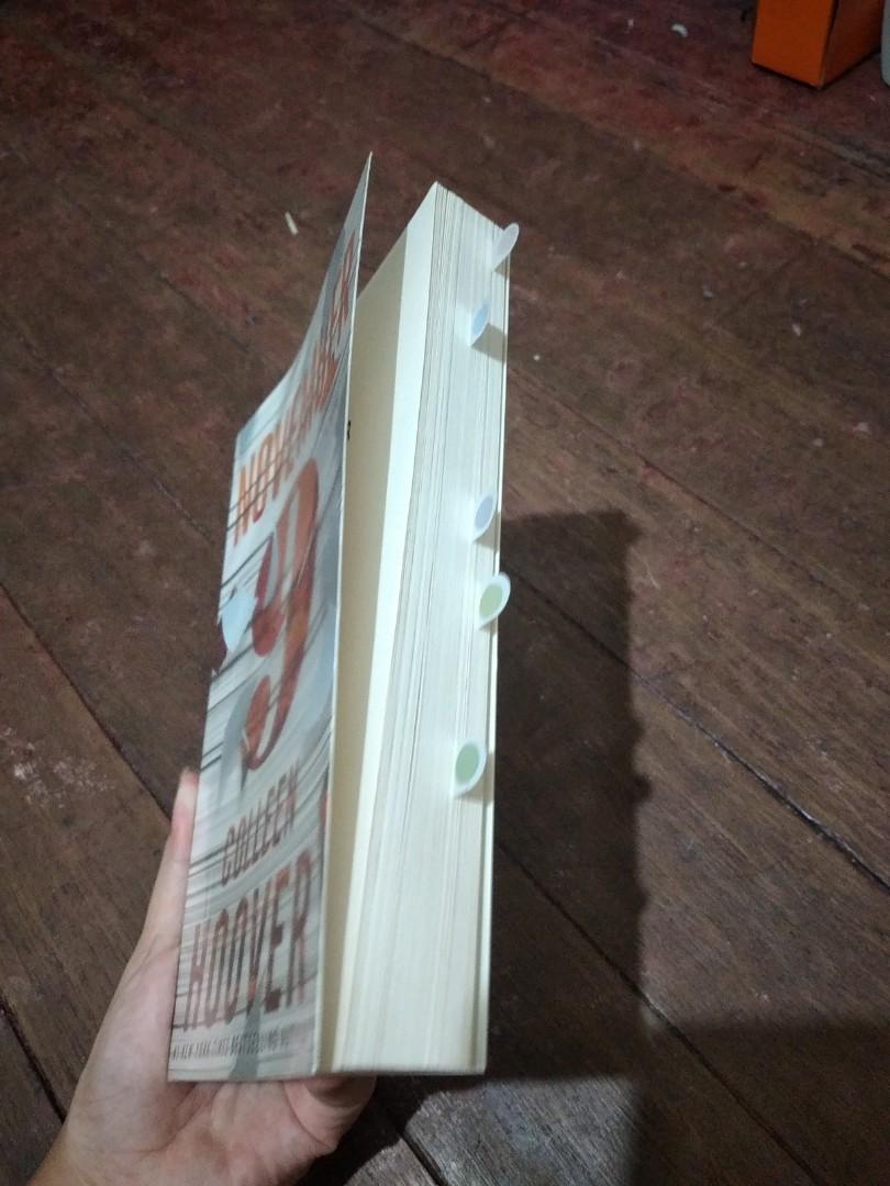 November 9 by Colleen Hoover (Category: Storybooks) located in Manila. Submitted by gabs1021 (Listing ID 1164463077, Image 2). Description: 🌸 PRE-LOVED 🌸 - wrapped in plastic cover - well maintained - no creases - has sticky notes on the side & inside - minimal highlights - few writings (used pencil so can be erased) Lmk if you need additional pics 😊 MOP: Gcash / BDO only.
