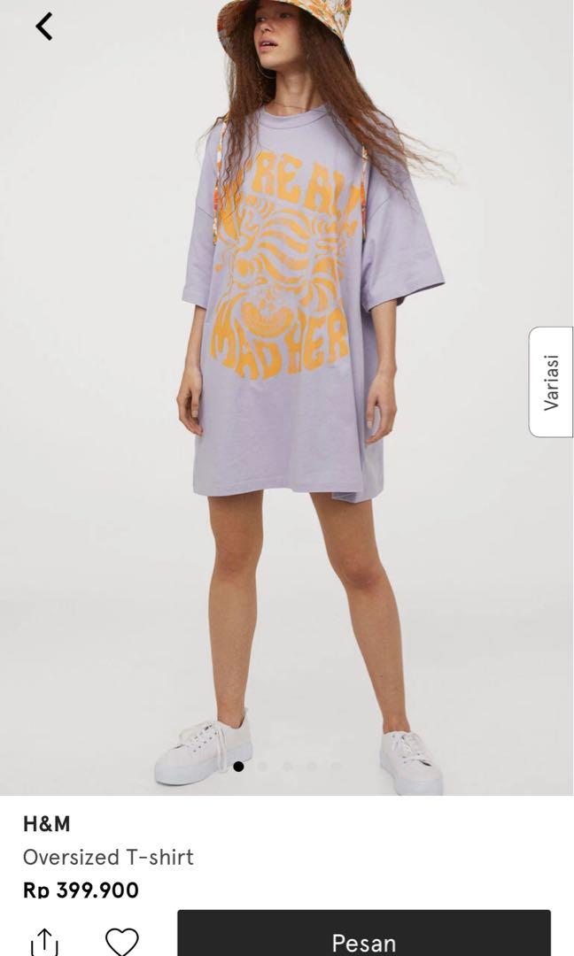 Oversized T - shirt H\u0026M, Fesyen Wanita 