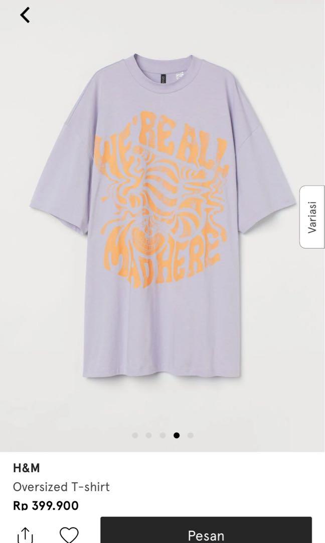 Oversized T - shirt H\u0026M, Fesyen Wanita 