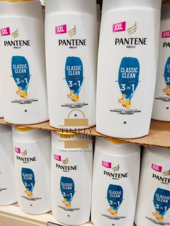 Pantene ProV 3in1 Smooth & Sleek/Classic Clean Shampoo 700mL, Beauty
