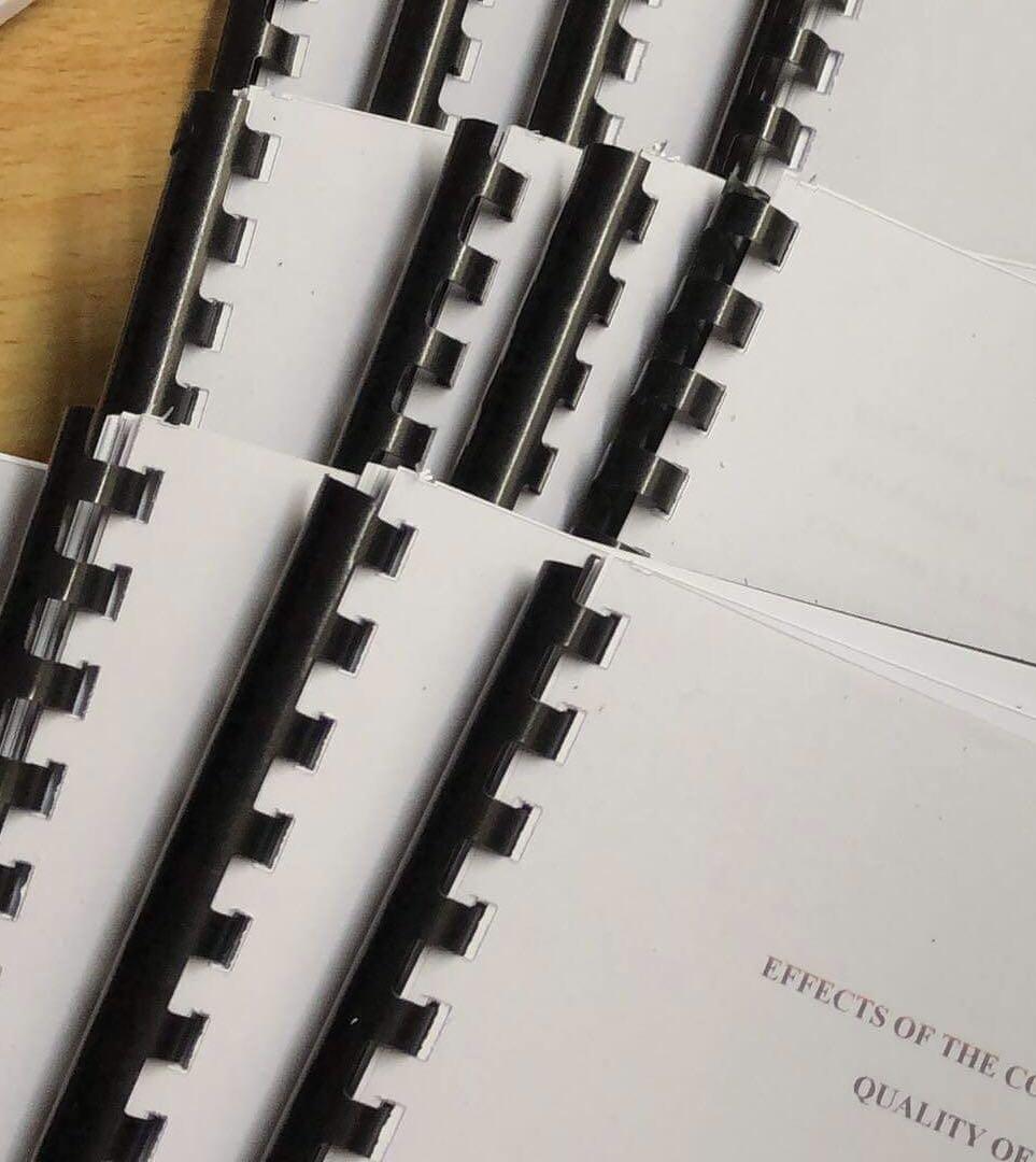 Ring Binding Service with PVC Cover (Category: Craft Supplies & Tools) located in Manila. Submitted by mgjcy (Listing ID 1164554846, Image 1). Description: 1-50 pages = 45php 51-100 = 80php 101-150 = 110php If with print 1 peso per page (black and white).