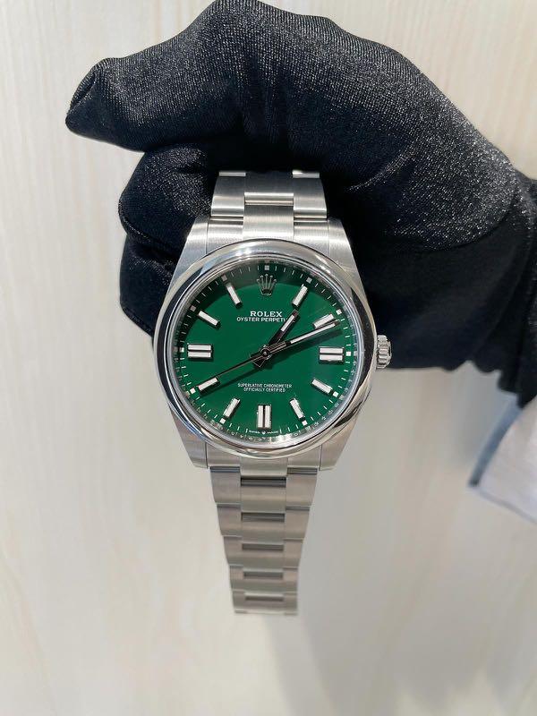 ROLEX 124300 OP41 GREEN 5/2022 全新, 女 