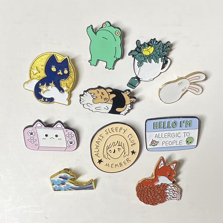 set of 10 enamel pins !!, Women's Fashion, Watches & Accessories, Other