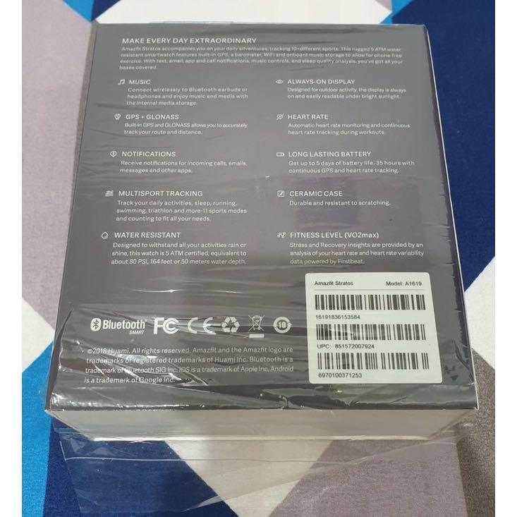 Smartwatch AMAZFIT STRATOS PACE 2 Jam Tangan Second Fesyen Pria