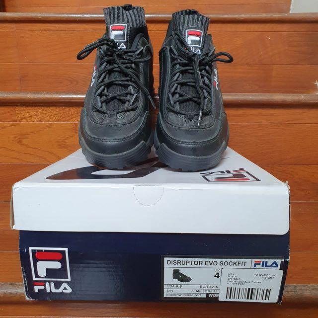 Fila disruptor top evo sockfit black