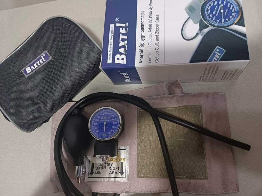 🔸Sphygmomanometer Aneroid Baxtel with Stethoscope Regular 🔸 (Category: Medical Supplies & Tools) located in Manila. Submitted by medcamp (Listing ID 1164533615, Image 2). Description: Aneroid Gauge - Luminous Gauge - Cuff Size 22-35cm (9-13)" - Regular Shipping via Lalamove/Grab +SF.