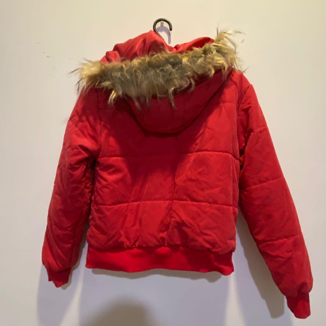 staple red puffer jacket, Women's 