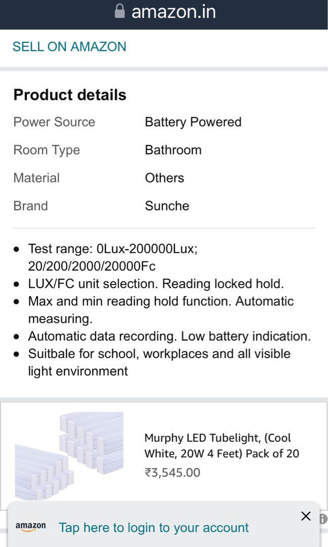 Sunche Sunche Digital Light Meter HS1010 Professional Illuminance Light