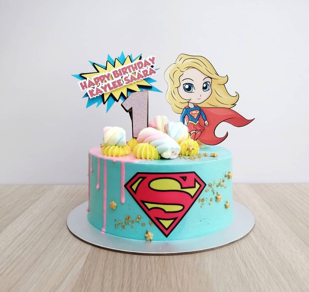 Personalize your own Supergirl birthday cake for your loved mom coming  birthday event - YouTube