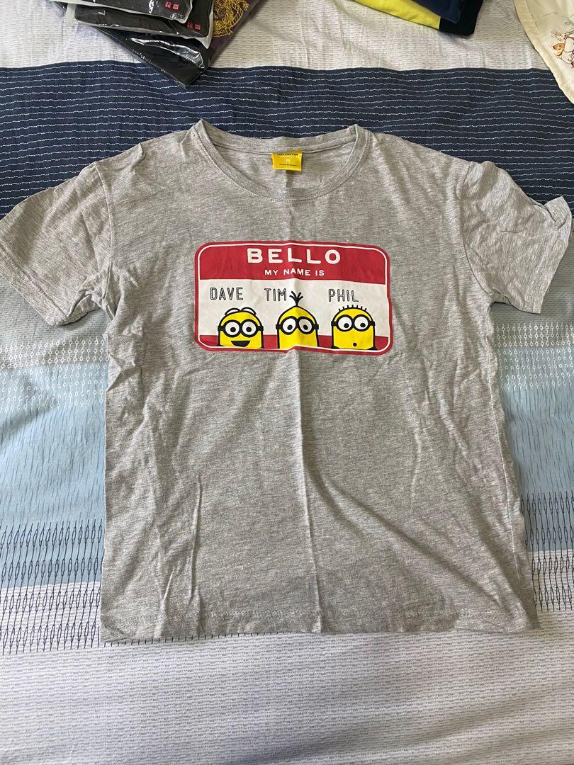 小小兵灰色T shirt M 9成新, 他的時尚, 上 