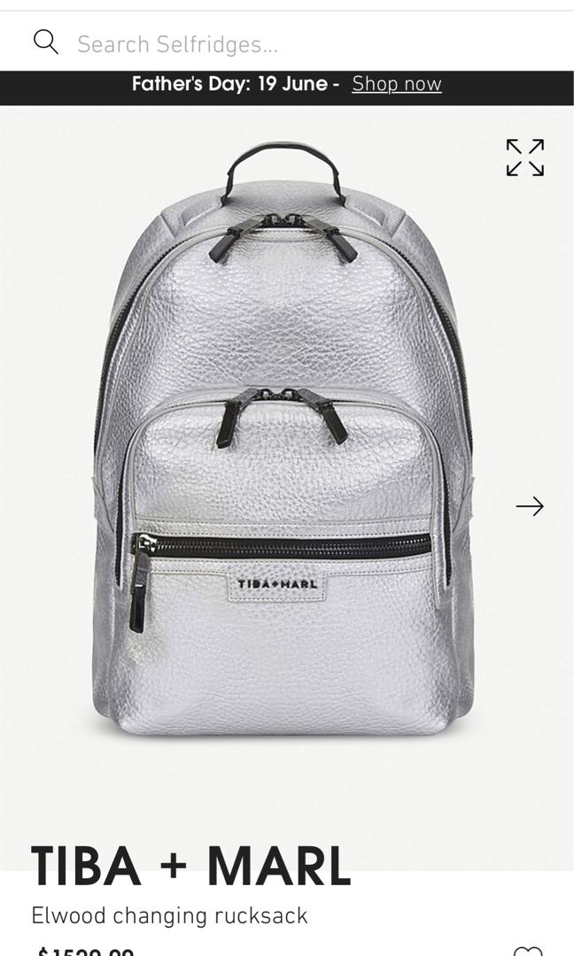 Tiba and hotsell marl silver backpack