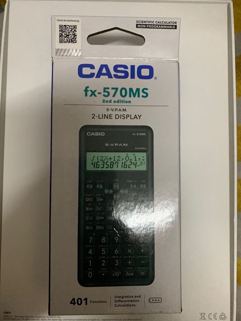 CASIO SCIENTIFIC CALCULATOR FX-570 FX570 FX570ESPLUS-2 VERSION 2 WARRANTY 