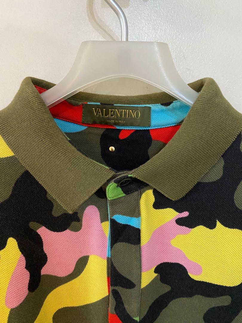 Valentino Camouflage Polo Shirt Men s Fashion Tops Sets