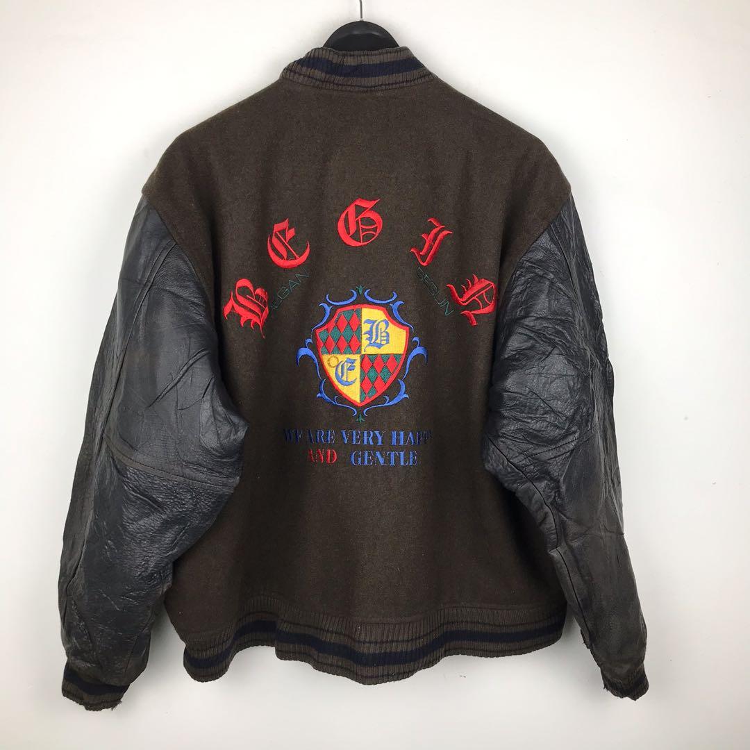 Vintage Lafigo Olympic Amsterdam Stadion Leather Varsity Jacket, Men's ...
