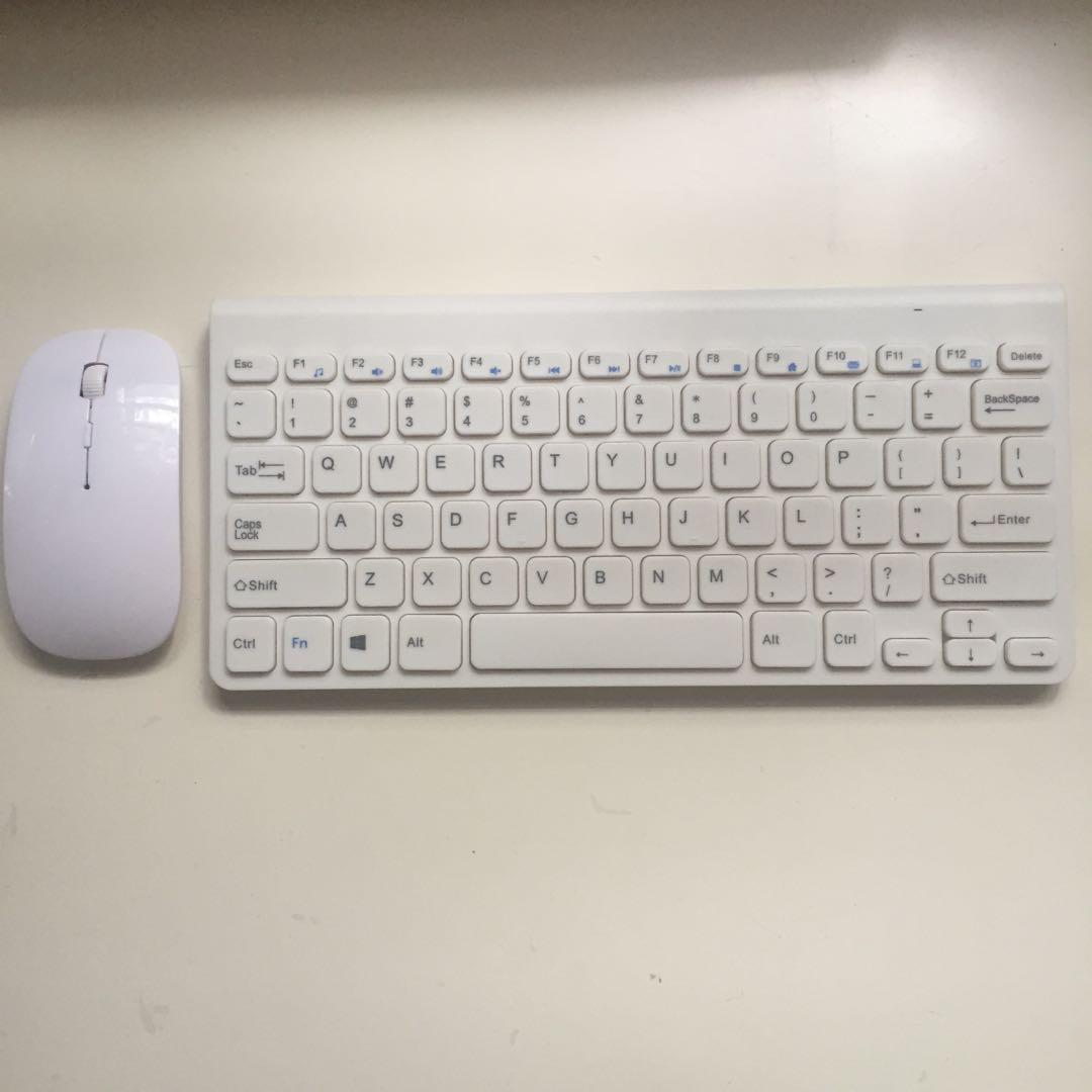 Wireless keyboard + mouse - white, Computers & Tech, Parts & Accessories, Computer  Keyboard on Carousell