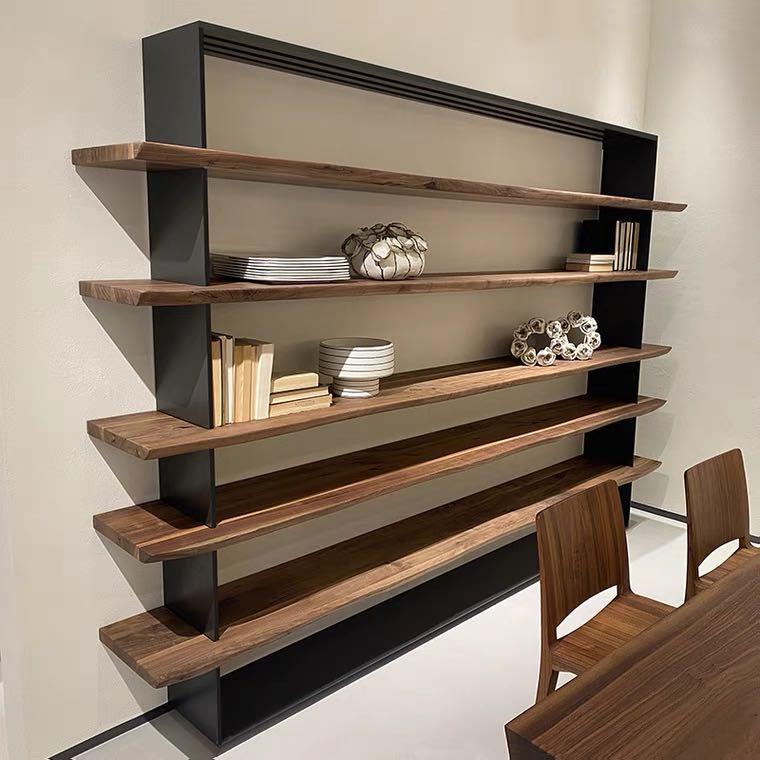 Timber display shop shelves