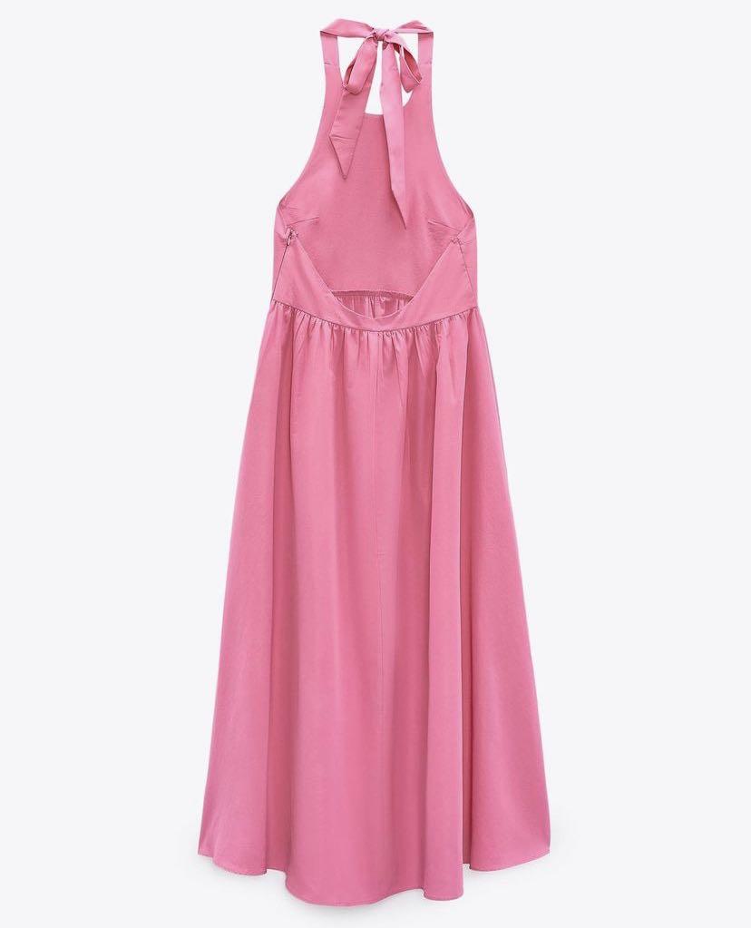 navy blue dress for baby girl Zara Vibrant Pink Elegant Backless Dress