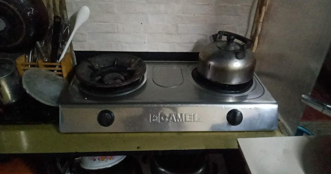 2 Burner gas stove (Camel) with gas tank (11kg Petron) may laman pa