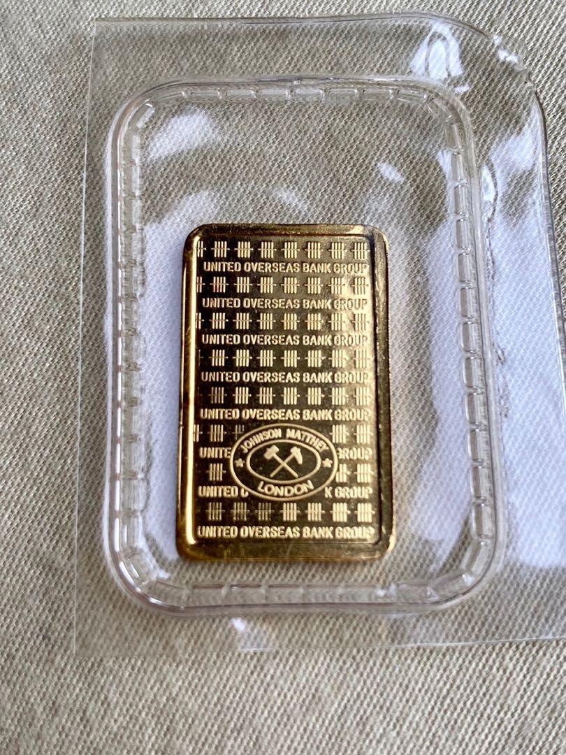 5g gold bar UOB Johnson Matthey, Hobbies & Toys, Memorabilia