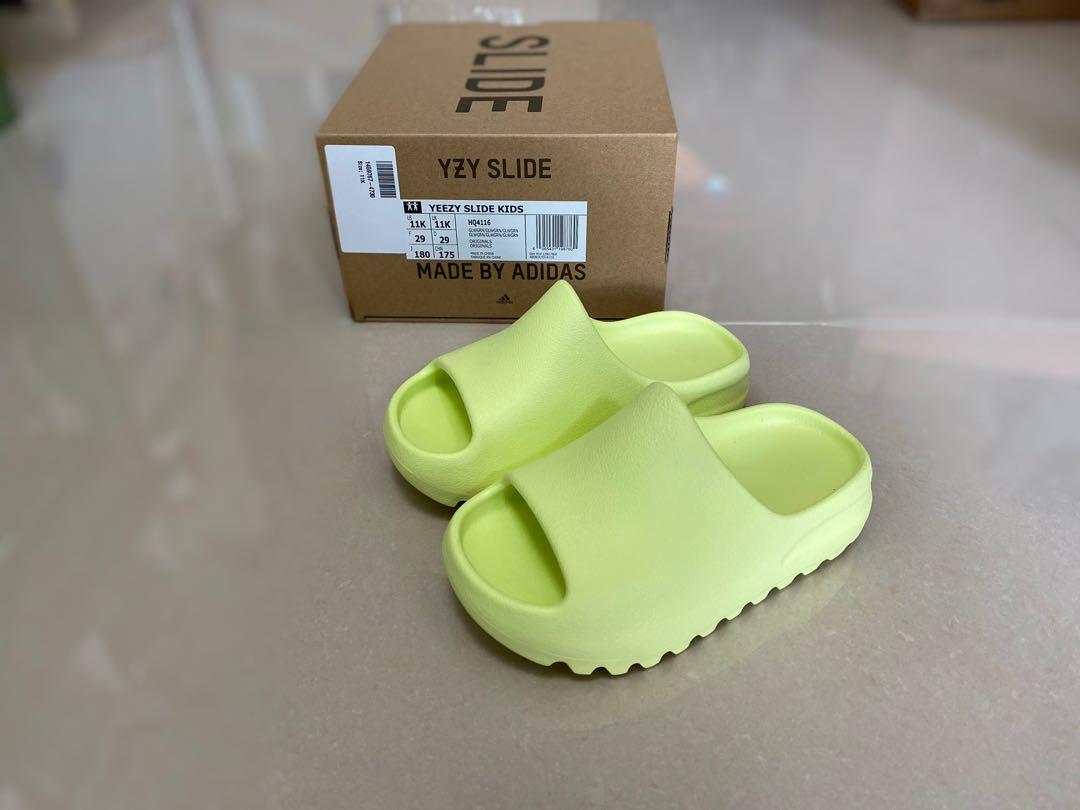 Adidas Yeezy Slide Glow Green Kids, 兒童＆孕婦用品, 嬰兒及小童流行