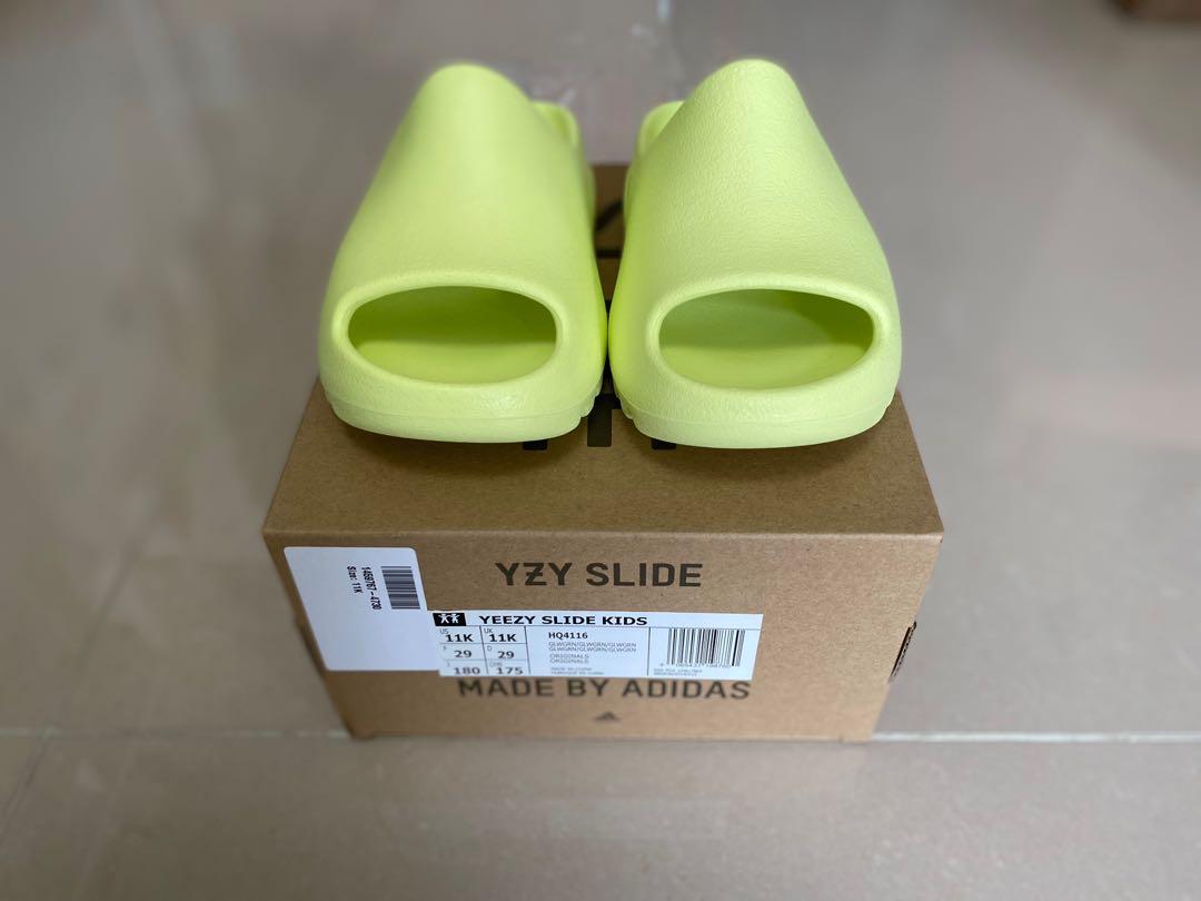 Adidas Yeezy Slide Glow Green Kids, 兒童＆孕婦用品, 嬰兒及小童流行