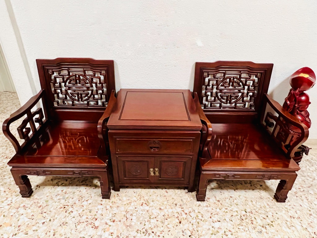 Antique Chinese Rosewood Furniture Set, Furniture & Home Living