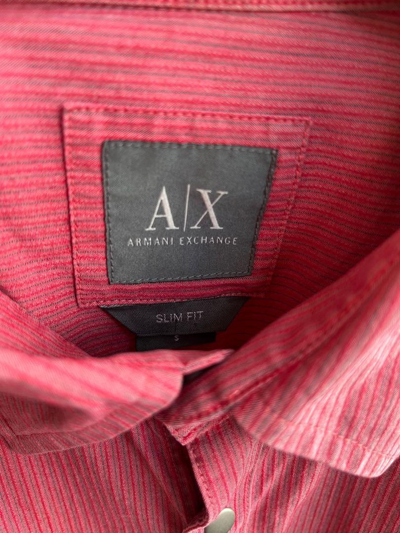 Armani Exchange Red Shirt, Men's Fashion, Tops & Sets, Formal Shirts on