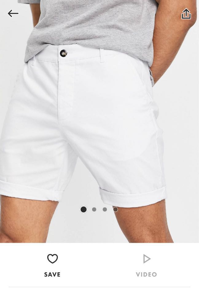 ASOS slim chino shorts (white), Men's 