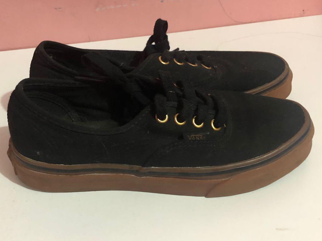 Authentic Black Vans Gum Sole Women s Fashion Footwear Sneakers