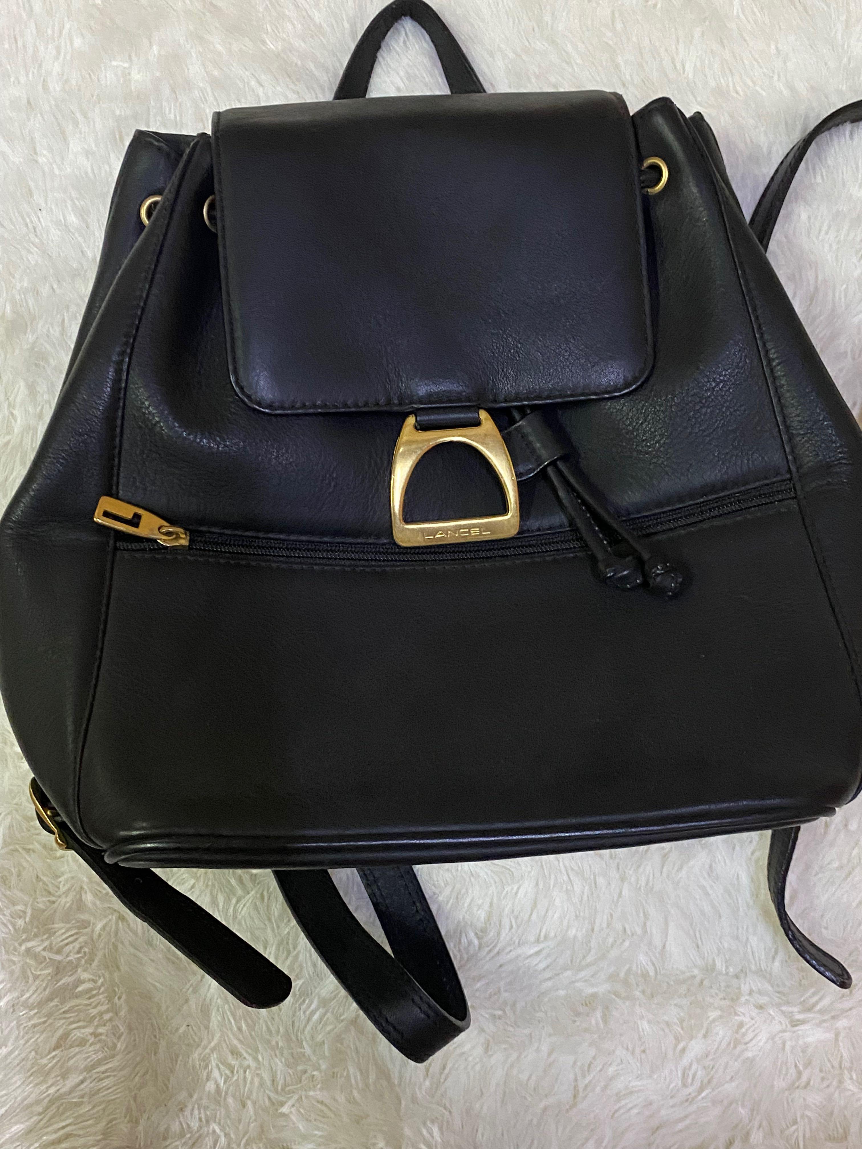 Authentic Lancel Backpack (Category: Luxury Bags & Wallets) located in Cagayan de Oro. Submitted by riggstuffs (Listing ID 1164733168, Image 1). Description: Guaranteed Authentic Lancel backpack Made in Spain Light leather material Excellent condition in both exterior and interior areas No other inclusion DISCLAIMER: Riggstuffs is not affiliated or associated with any brand posted. All trademarks and copyright are reserved for the original brand 