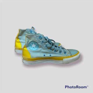 blue and yellow chuck taylors