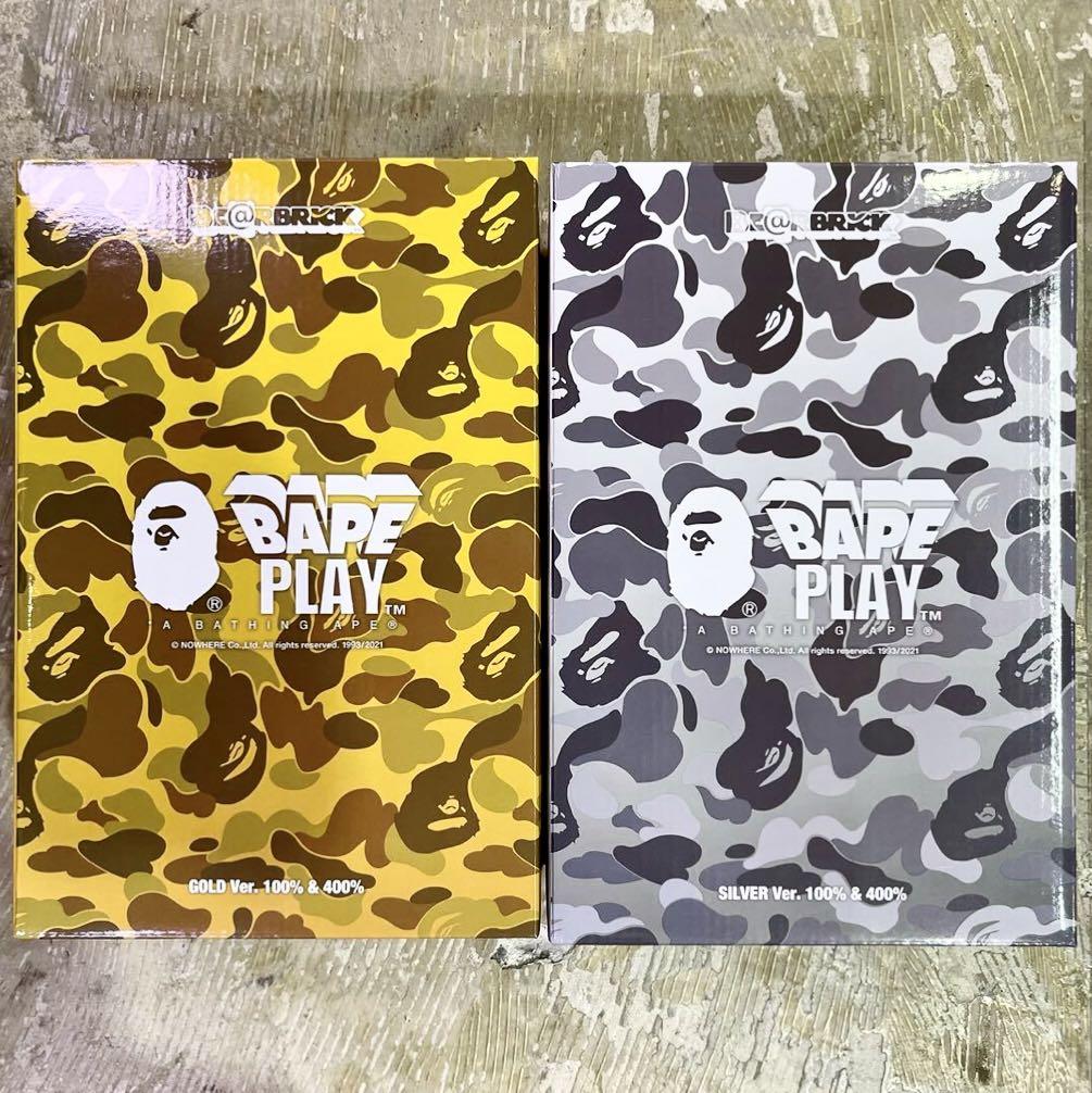 その他 BE@RBRICK - BE@RBRICK BAPE CAMO SHARK 100% 400% GOLD BE@RBRICK BAPE® CAMO SHARK 100％ & 400％