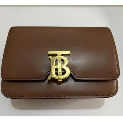 Belted leather tb top bag