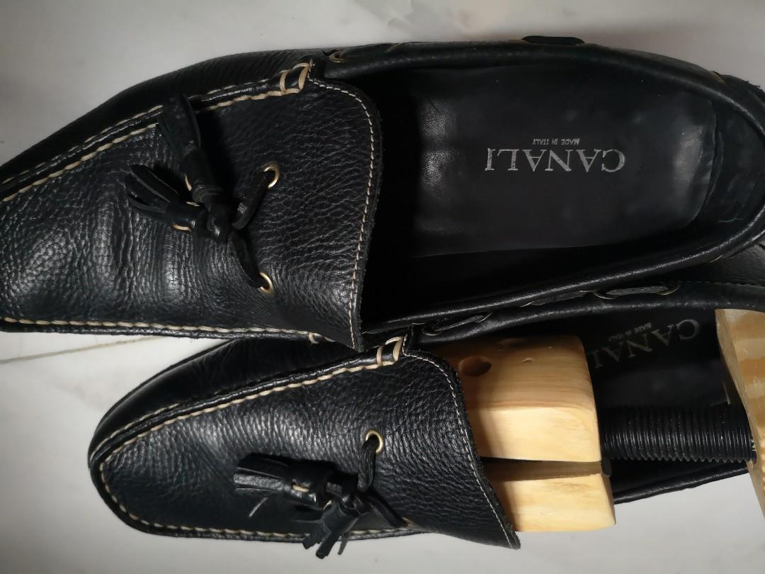 Canali Mens Black Leather Loafer Size 44 Mens Fashion Footwear Casual Shoes On Carousell 4243